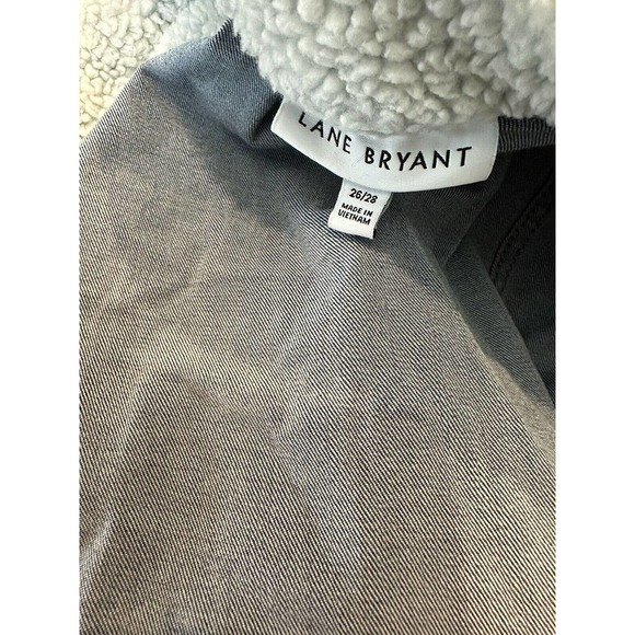 Lane Bryant Midi Denim Jacket Medium Wash Sherpa Women's Plus Size 26/28 H14229 - Picture 7 of 13